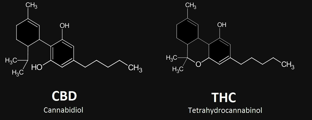 Molecule CBD THC détouré